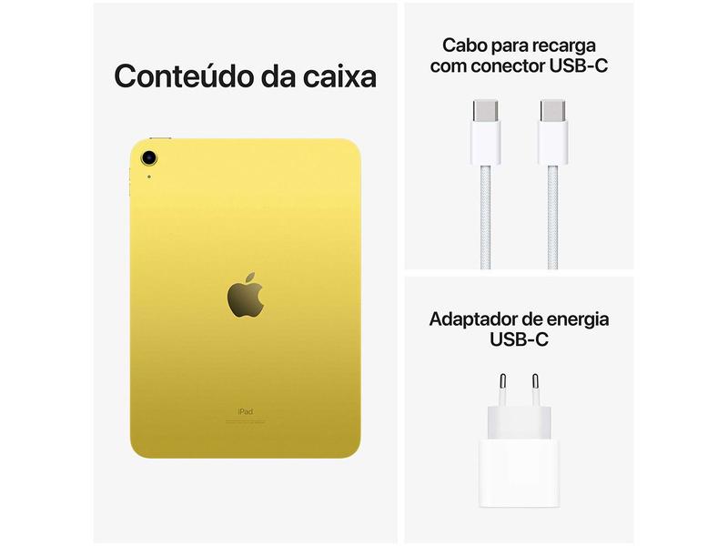 Apple iPad 10,9” 10ª Geração Wi-Fi + Cellular - 64GB Amarelo